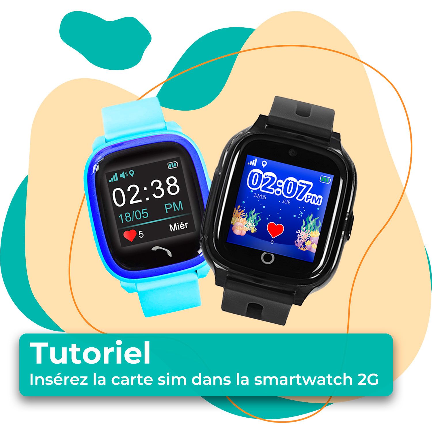 Insérer la carte sim dans la smartwatch 2G