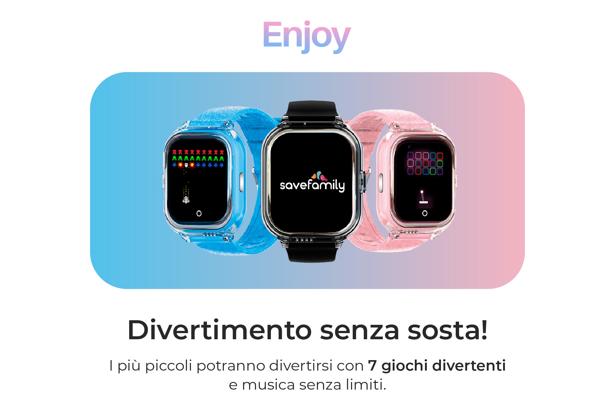 Smartwatch Enjoy GPS für Kinder | Mit SOS-Taste und sicherer Zone Smartwatch Enjoy GPS für Kinder | Mit SOS-Taste und sicherer Zone