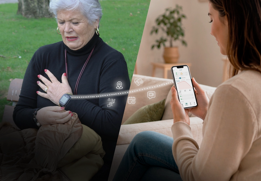 Salud Bidireccional - El dispositivo transfiere constantes a la app para detectar cambios de rutina.