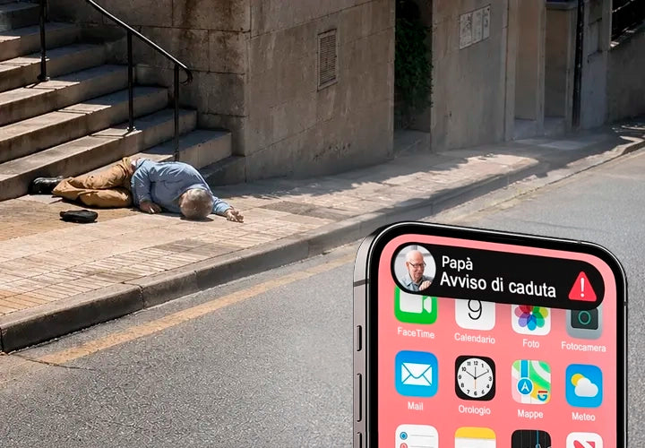 Aviso de caídas - Si detecta una caída, la familia recibe una alerta rápida.